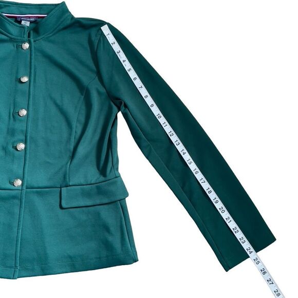 Tommy Hilfiger Forrest Green Standing Round Collar Suit Jacket Size 8 NWT - Picture 13 of 14
